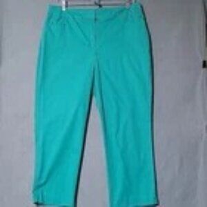 Ann Taylor‎ Factory Women's Green Straight Leg Cropped Pants - Size 12